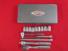 Vintage Craftsman 14 Drive Cone Socket Set In A Metal Box V -heritage Logo Vintage Craftsman 14 Drive Cone Socket Set In A Metal Box V -heritage Logo