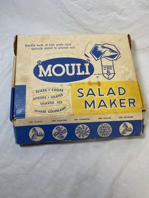 Vintage Mouli Salad Maker Slicer Grater Kitchen Tool Complete 5 Blades & Manual