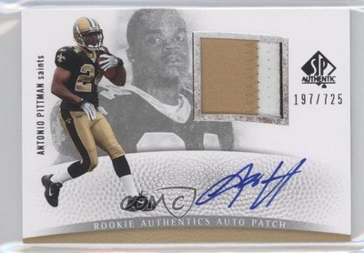 2007 SP Authentic Rookie Authentics 197/725 Antonio Pittman #267 Patch Auto u0h