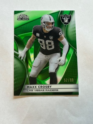2025 Topps Chrome Black Maxx Crosby #55 Green #52/99 Raiders