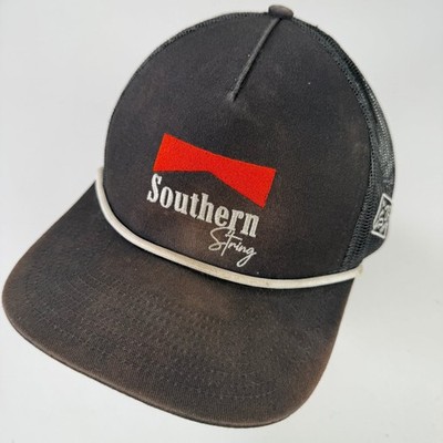 Southern String Hat Co Trucker Snapback Herren Kappe Schwarz Rot Weiß Seil