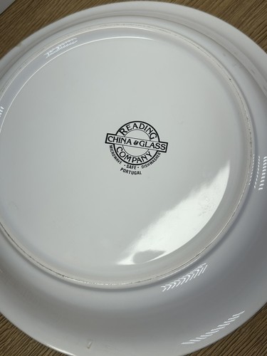 Assiette à tarte aux pommes recette lecture Chine et verre Co Portugal plat à tarte céramique vintage - Photo 2/9
