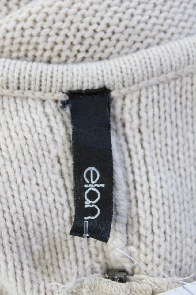 Elan Womens Long Sleeve Round Neck Pullover Medium Knit Sweater Beige Size S - Image 4 of 4