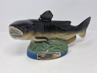 Jim Beam Bass Fishing Hall of Fame Decanter 1981 Vintage Empty Bottle