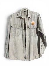 VTG Men&rsquo;s Shell Gas Station Work Shirt 1950&rsquo;s Size Large Distressed Lion Uniform