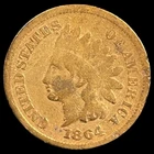 1864 Indian Head Cent - Antique United States of America 1c Penny Coin