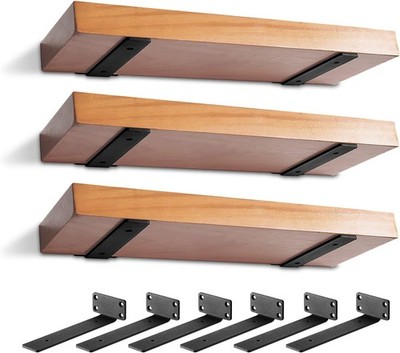 6 Pack Heavy Duty Shelf Brackets 6 inch, Floating Shelf Brackets(1/5 -Thick),...