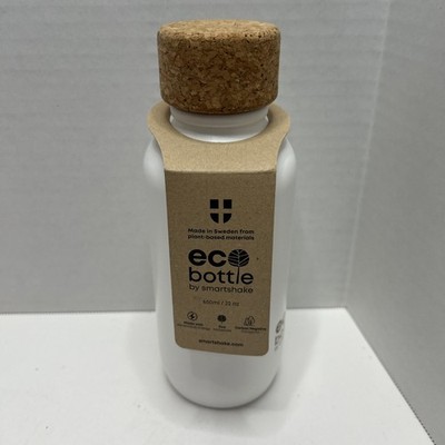 Eco Bottle by Smartshake Plant-Based  White Drink Container Cork  Twist Off Top