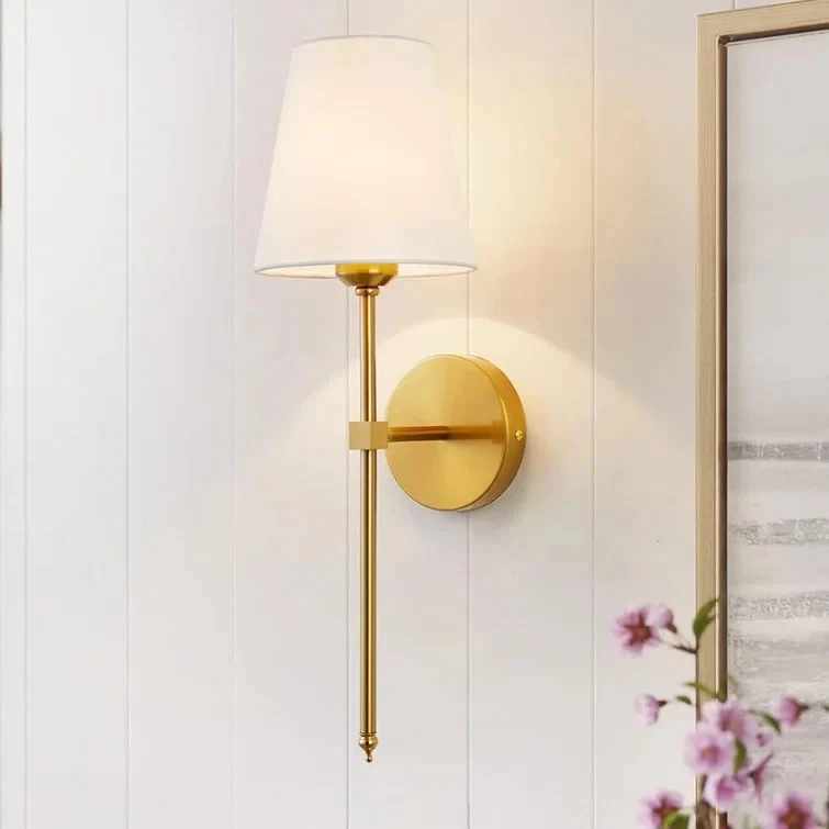 Juego de 2 Apliques de Pared Clásicos Latón Cepillado Dorado Apliques Iluminación de Pared Foto 4 de 4