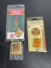 Vtg 1992 Star Pins Barcelona Bound Dream Team Mullin USA  & 1996 Atlanta Texaco