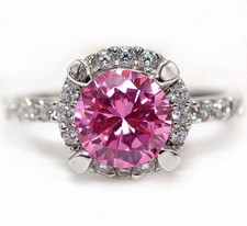 1CT Treated Pink Sapphire  Topaz 925 Solid Sterling Silver Ring Jewelry Sz 8