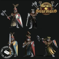 Fantasy French Medieval Knight Tabletop Miniature 28mm X10