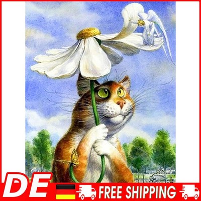 (DE3865) 5D DIY Full Drill Diamond Painting Cat Embroidery Mosaic Craft Kit (V41