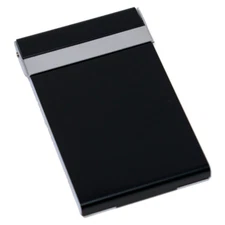 Vertical Slim Brushed Gunmetal Business Card Holder