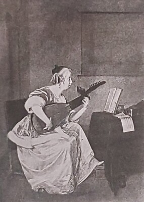 A Lute-Player, Gerard ter Borch, Magic Lantern Glass Slide