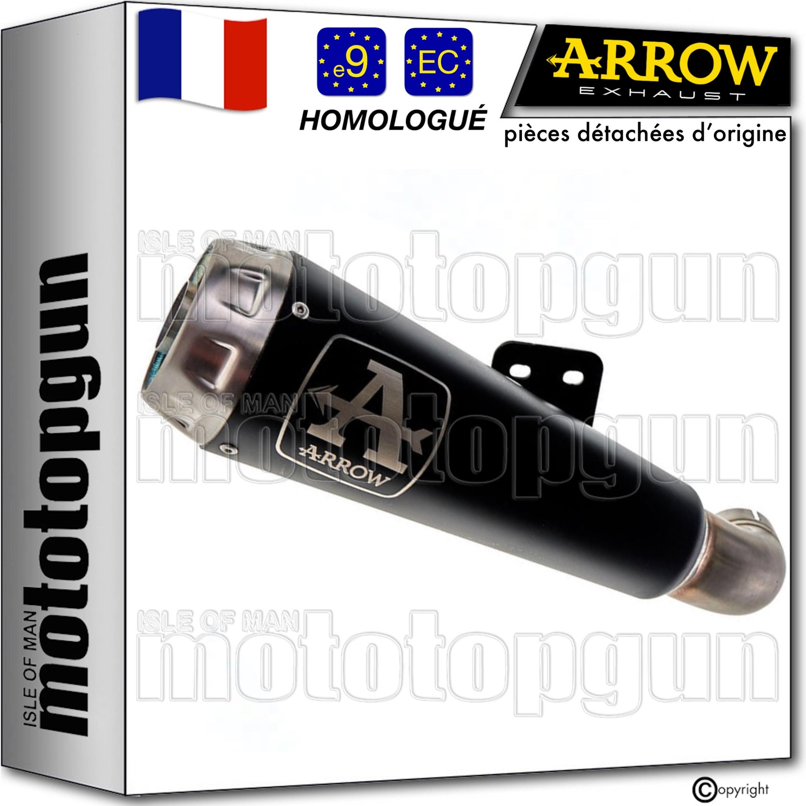 Échappement Arrow Pro-Race noir pour moto Brixton Felsberg 250