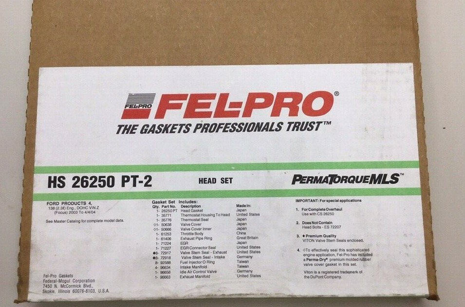 「5 COMPLETE BOX」 Fel-Pro HS 26250 PT-2 Head Gasket Set | eBay