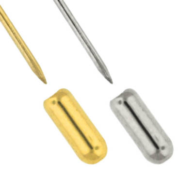 25 Pack - PinMart's Tie Pin Backing Lapel Stick Pin End Cap - Gold or Silver