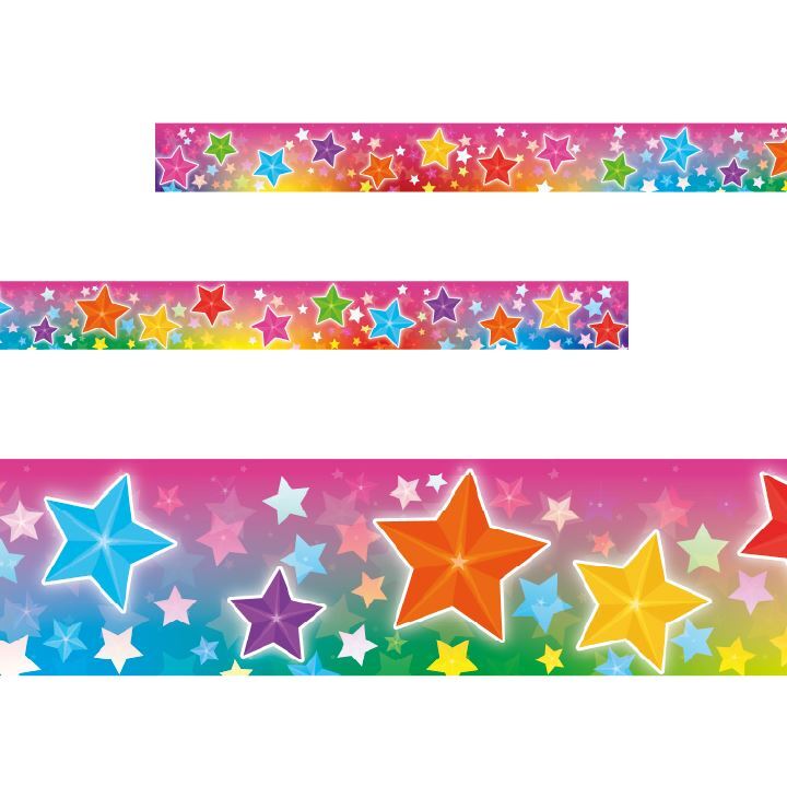 Rainbow  Stars Classroom Trimmers 14.25m long Notice Board Display Borders