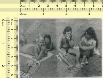 70s PHOTO VTG ORG Lay Beach Smoking Cigarette Shirtless Man Trunks ...