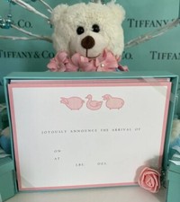 Tiffany Co Baby Girl Cards Birth Announcement Envelopes 15 Count 4.5  x6  NIB