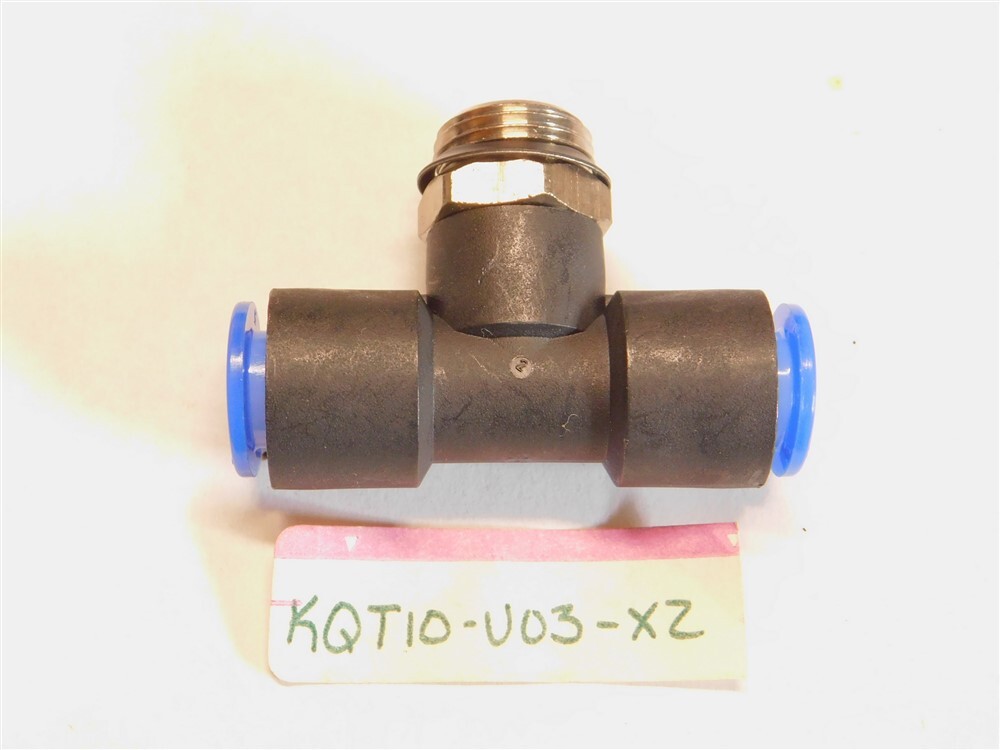 2 SMC KQT10-U03-X2 KQ (UNI) One Touch Male Branch Tee R 3/8" Port to 10mm Tubes