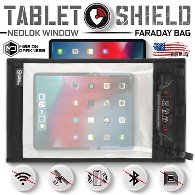 Mission Darkness NeoLok Window Faraday Bag for Tablets (Magnetic Closure)