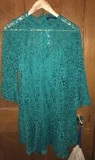 Zara Green Lace Dress Large New With Tags
