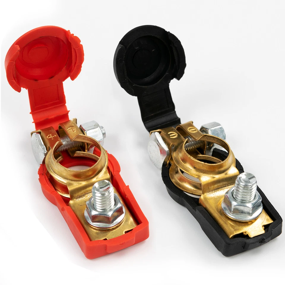 Battery Terminal Top Post Connector Clamp Clips Universal Iron Coppering 2 Pair - Image 4 of 4