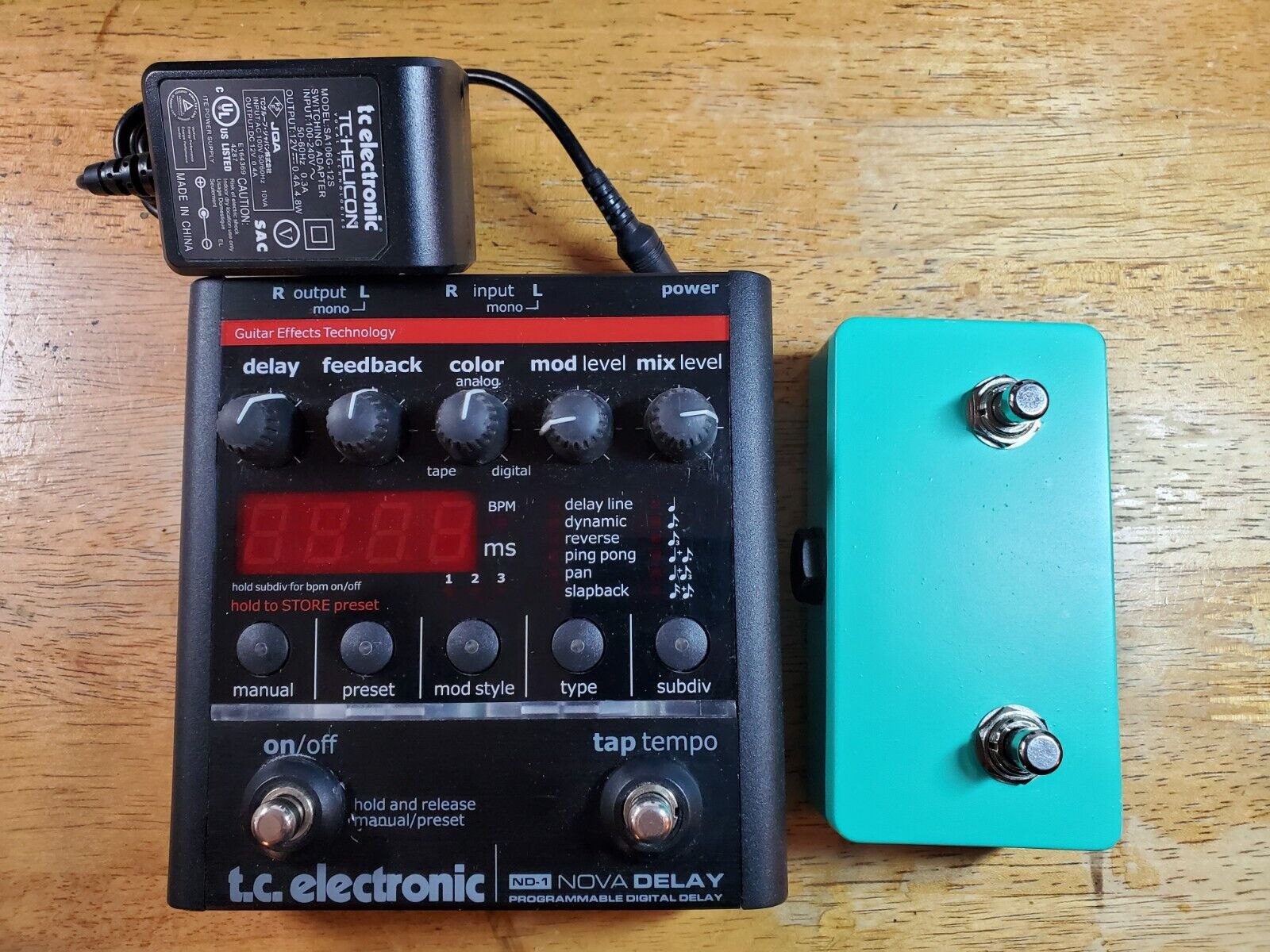 TC Electronic ND-1 Nova Delay Guitar Effect Pedal moded w/on/off