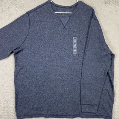 Sonoma T-Shirt Mens 3XB Big Tall Blue Thermal Waffle Knit Long
