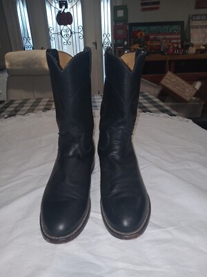 Justin Boots Blk Leather 91/2 D | eBay display picture 1