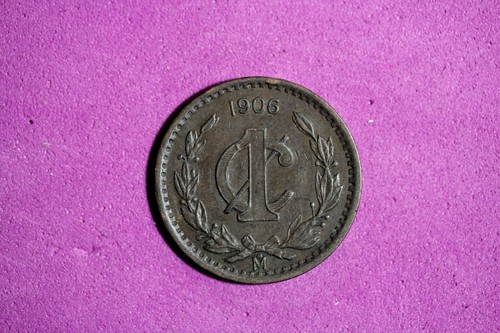 1906 Mexico 1 Centavo Bronze Coin #M20206