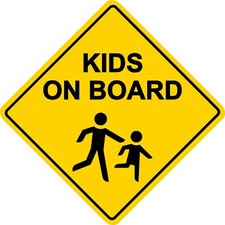 KIDS ON BOARD STICKER SIGN CHOOSE STANDARD STICKER OR FOR GLASS/WINDOW