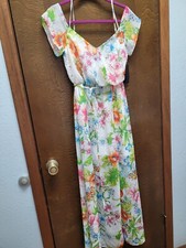 City Studio Women’s Short Sleeve Maxi Sheath Party Dress Size XS Floral NWT