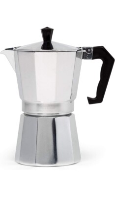 Primula Aluminum Classic Stovetop Espresso & Coffee Maker 6 Cup Polished Silver