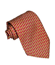 Vineyard Vines Shep Ian Red w/Ivory Gold Acorns Silk Tie