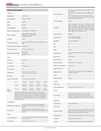Dahua AI 8MP Full-Color Built-in Mic PoE IPC-HFW2849S-S-IL IP Bullet Camera US - Picture 19 of 20