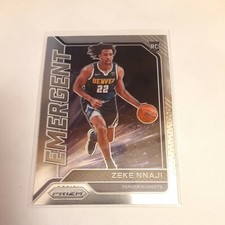 ZEKE NNAJI 2020-21 NBA PANINI PRIZM EMERGENT ROOKIE CARD #6 DENVER NUGGETS. rookie card picture