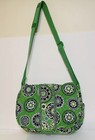 Vera Bradley Messenger Bag Green Cupcake Cotton Quilted Handbag Laptop NEW