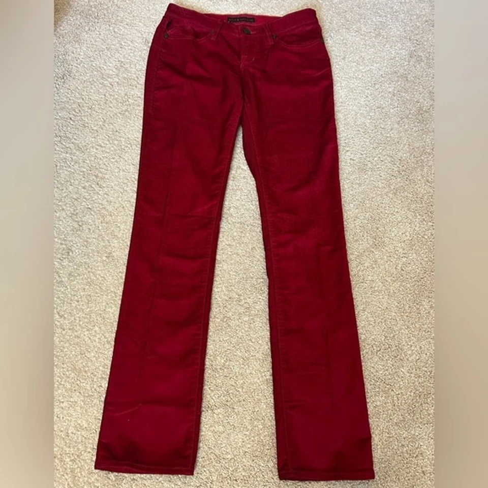 Pantalón Rock & Republic Berlín Rojo Ajustado Pana Talla 8 Foto 3 de 4