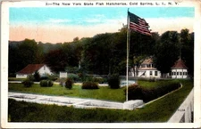Postcard The New York State Fish Hatcheries Cold Spring LI NY 1914