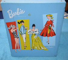 VINTAGE 1961 BLUE BARBIE DOLL CASE MATTEL PONYTAIL P-1