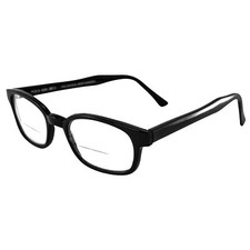 KD's Biker Shades By PCSUN Black Frames 2.00 Magnification Clear Lens