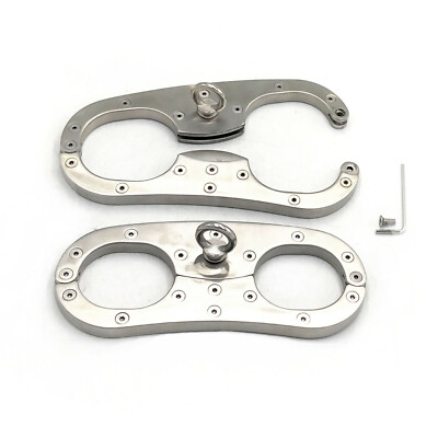 Restraint Handcuffs Wrist Cuff Pillory Heavy Duty Cangue Padlock Stainless Steel