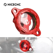 NICECNC Clear Window Oil Filter Cover For Honda TRX450R Kick Start 2006-2009 Red