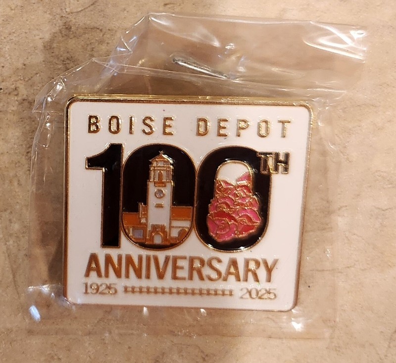 BOISE DEPOT 100TH ANNIVERSARY PIN  📌 collectible 2025 rare train memorabilia