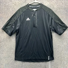 Adidas Shirt Mens Medium Black Athletic Quarter Zip Jersey Clima Lite Choice