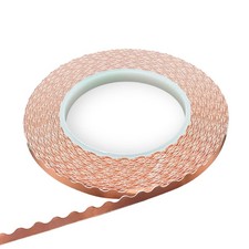 Black Backed 1/4 Inch Scalloped Copper Foil Tape for Stained Glass, DIY Handi...