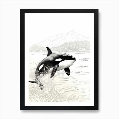 Minimalist Black Line Drawing Of Or Framed Wall Art Poster Canvas Print Picture